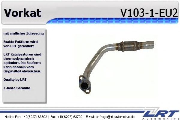 Kit de reequipamento, pré-catalisador V103-1-EU2