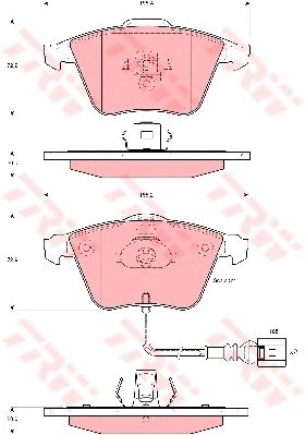 Комплект тормозных колодок, дисковый тормоз GDB1616