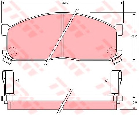 Комплект тормозных колодок, дисковый тормоз GDB737