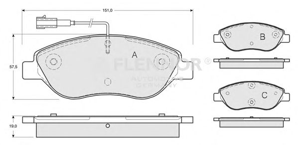 Комплект тормозных колодок, дисковый тормоз FB210873