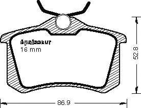 Комплект тормозных колодок, дисковый тормоз 1007