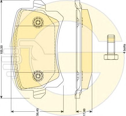 Комплект тормозных колодок, дисковый тормоз 6117631