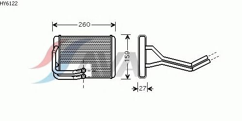 Permutador de calor, aquecimento do habitáculo HY6122