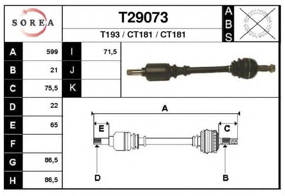 Veio de transmissão T29073