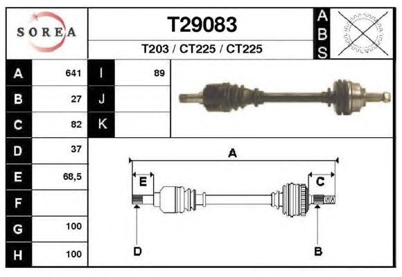 Arbre de transmission T29083