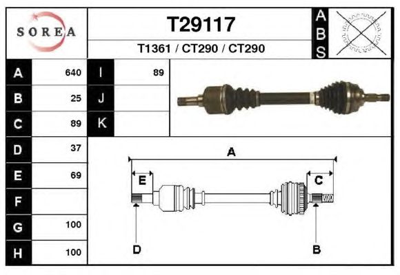 Arbre de transmission T29117