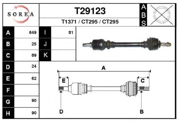 Arbre de transmission T29123