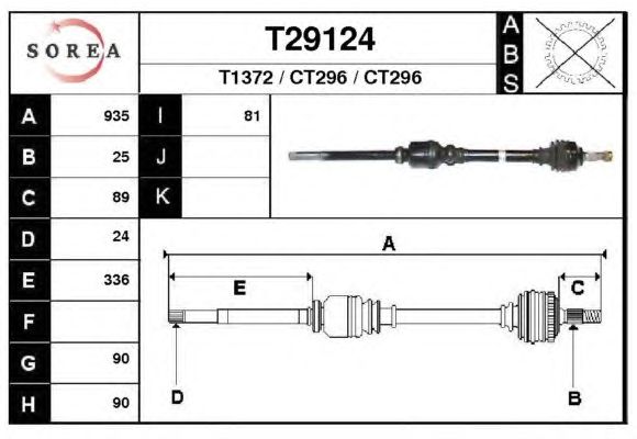 Arbre de transmission T29124