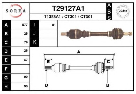 Arbre de transmission T29127A1
