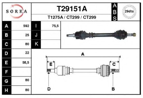 Arbre de transmission T29151A