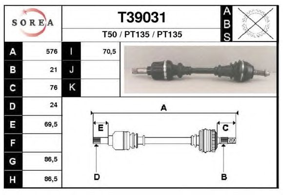Arbre de transmission T39031