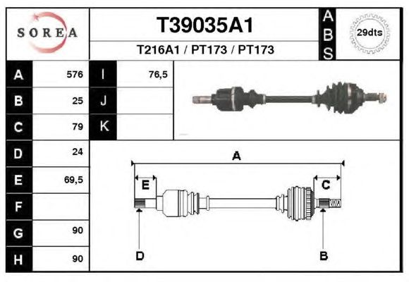 Arbre de transmission T39035A1
