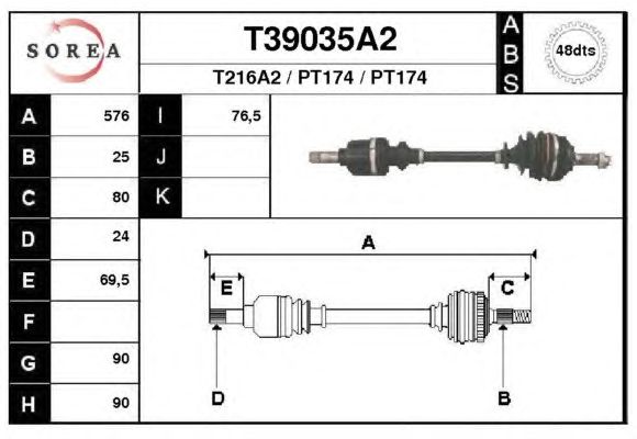 Arbre de transmission T39035A2