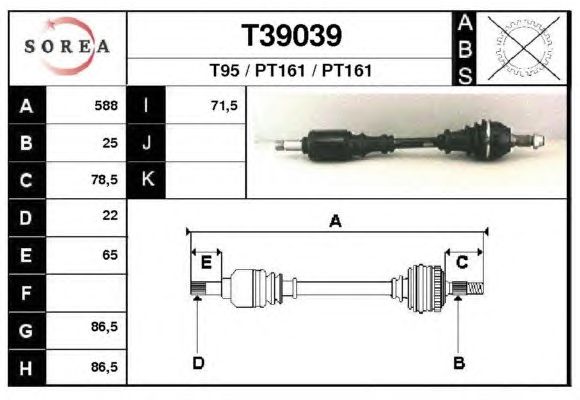 Arbre de transmission T39039