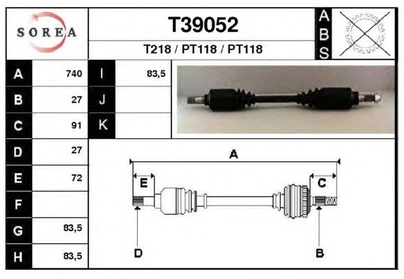 Arbre de transmission T39052