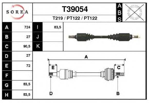 Arbre de transmission T39054