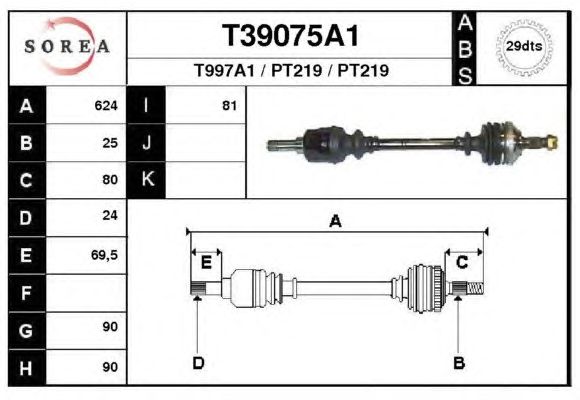 Arbre de transmission T39075A1