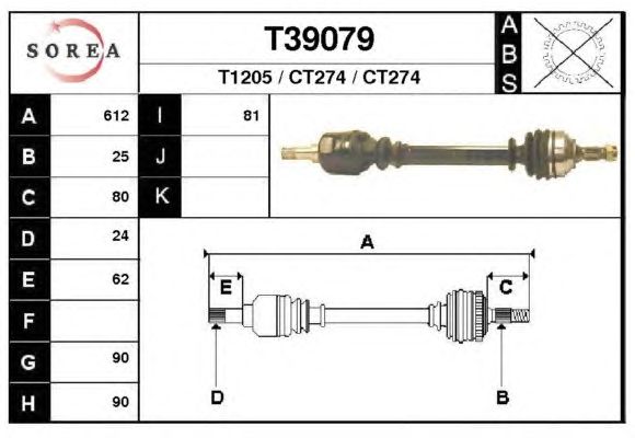 Arbre de transmission T39079