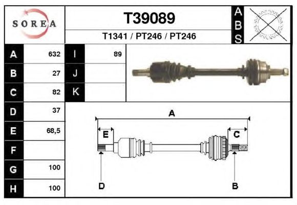 Arbre de transmission T39089
