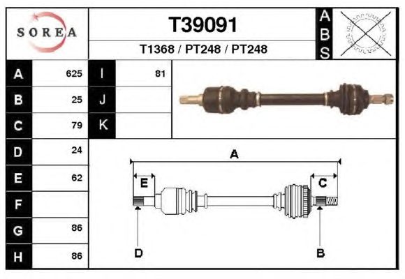 Arbre de transmission T39091