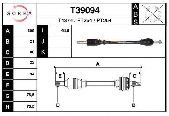 Arbre de transmission T39094