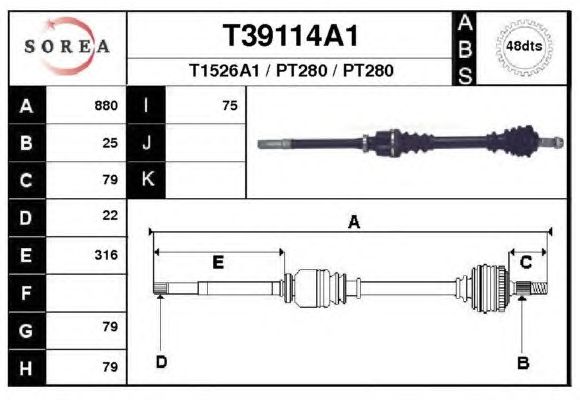 Veio de transmissão T39114A1