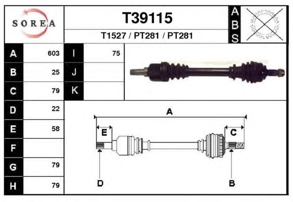 Veio de transmissão T39115
