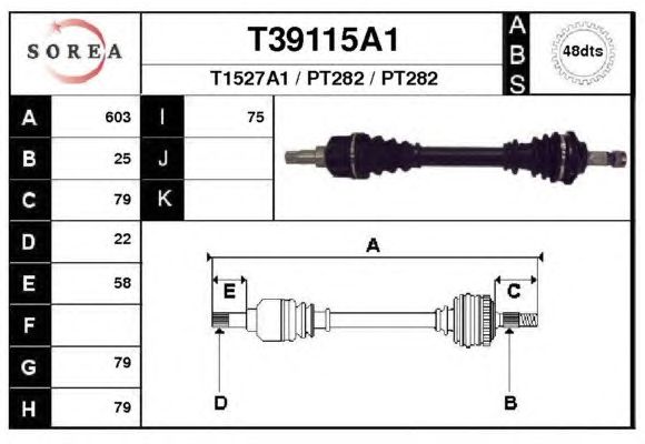Veio de transmissão T39115A1
