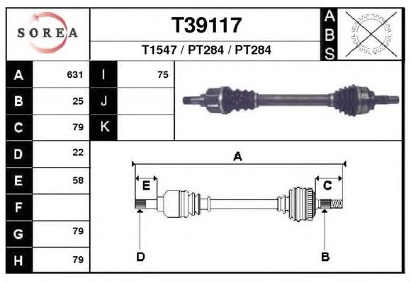 Veio de transmissão T39117