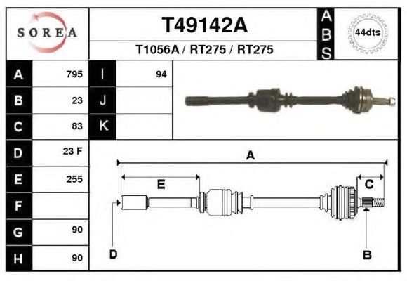 Árbol de transmisión T49142A