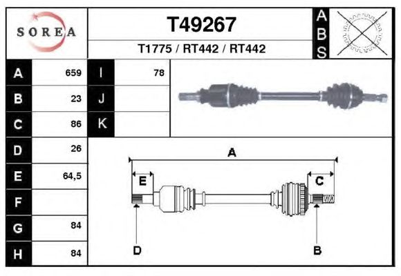 Arbre de transmission T49267