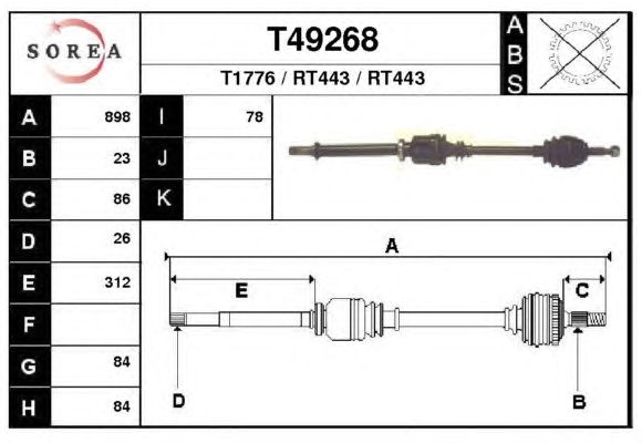 Arbre de transmission T49268