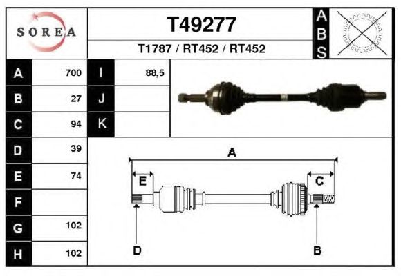 Arbre de transmission T49277