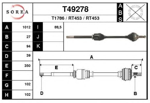 Arbre de transmission T49278