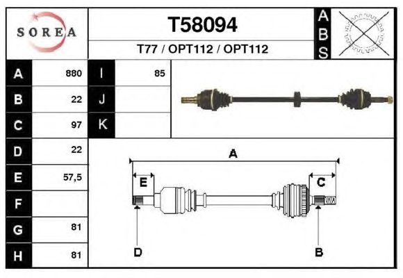 Veio de transmissão T58094