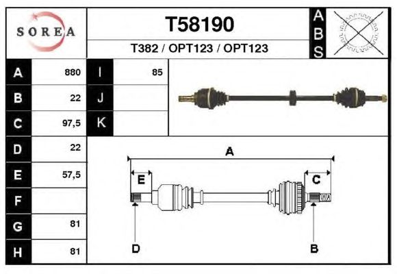 Veio de transmissão T58190