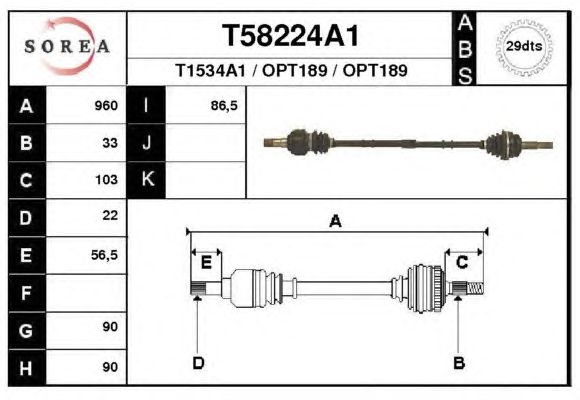 Árbol de transmisión T58224A1
