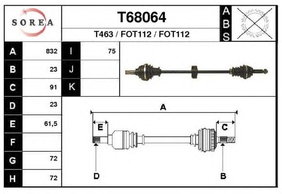 Árbol de transmisión T68064