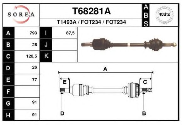 Árbol de transmisión T68281A