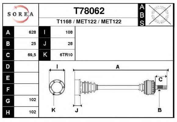 Veio de transmissão T78062