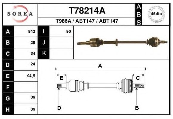 Antriebswelle T78214A