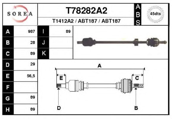 Drive Shaft T78282A2