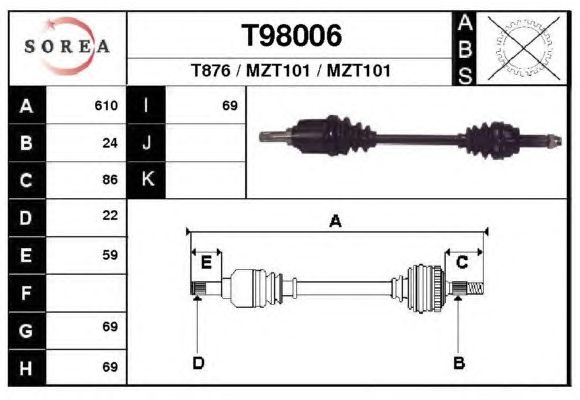 Veio de transmissão T98006