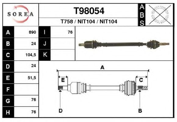 Veio de transmissão T98054