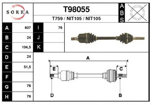 Veio de transmissão T98055