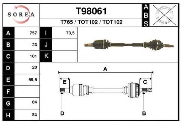 Veio de transmissão T98061