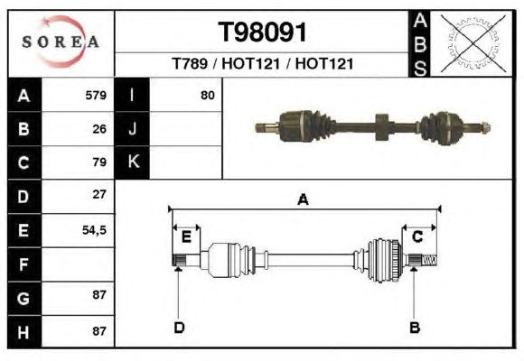 Veio de transmissão T98091