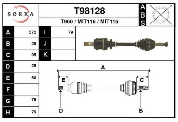 Άξονας μετάδοσης κίνησης T98128