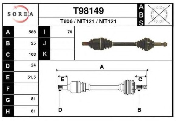 Arbre de transmission T98149