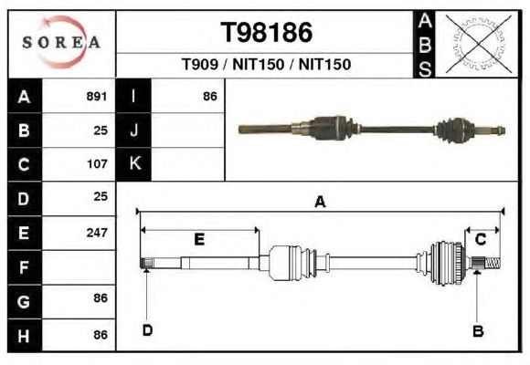 Arbre de transmission T98186